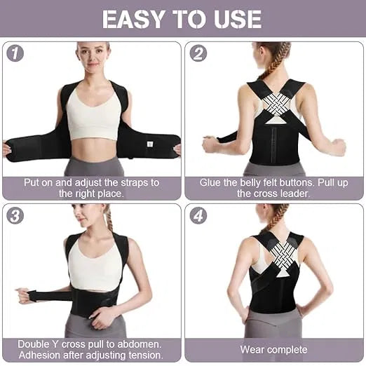 Back Brace Posture Corrector for Men and Women | Adjustable Back Posture Belt Invisible